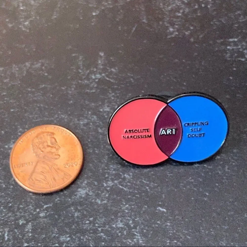 Art Struggles Narcissism Doubt Enamel Pin/ Brooch